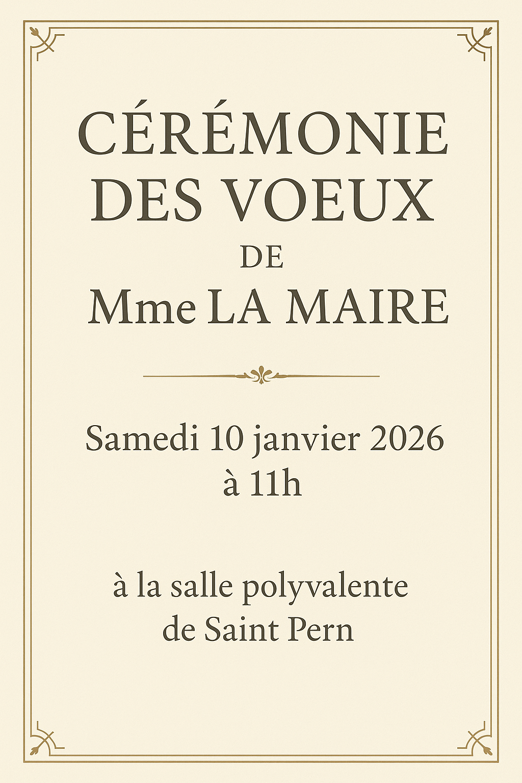 VOEUX DE MME LA MAIRE